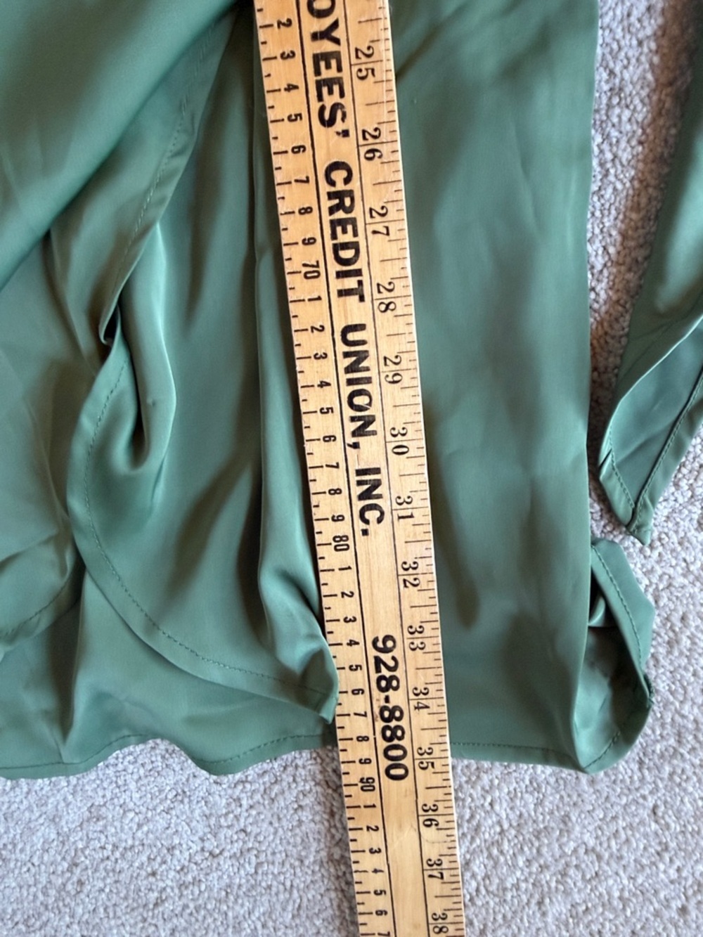 BTFBM Green Faux Wrap Satin Mock Neck Sleeve Dress Size Med NWT - Picture 9 of 11